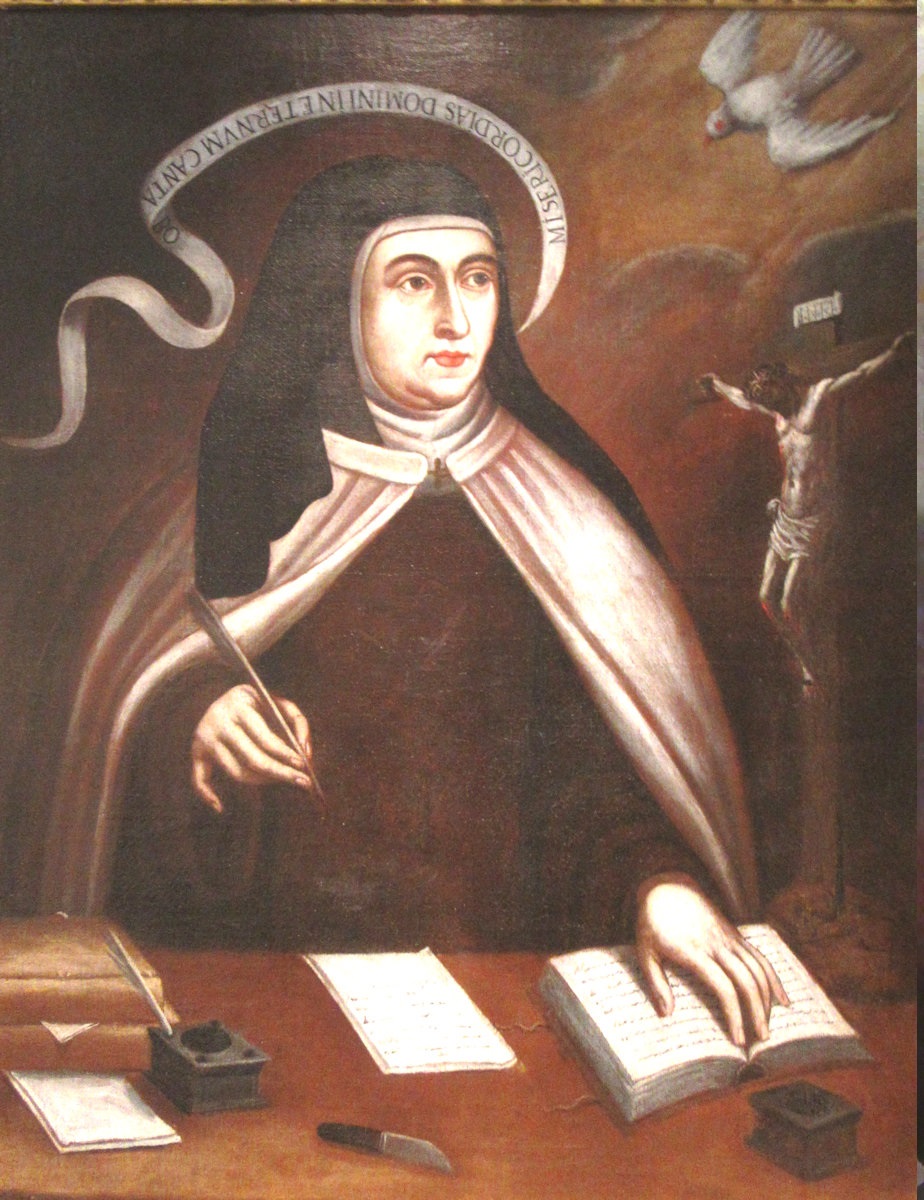 Teresa schreibt, inspiriert vom heiligen Geist, 17. Jahrhundert, im Museum in Alba de Tormes