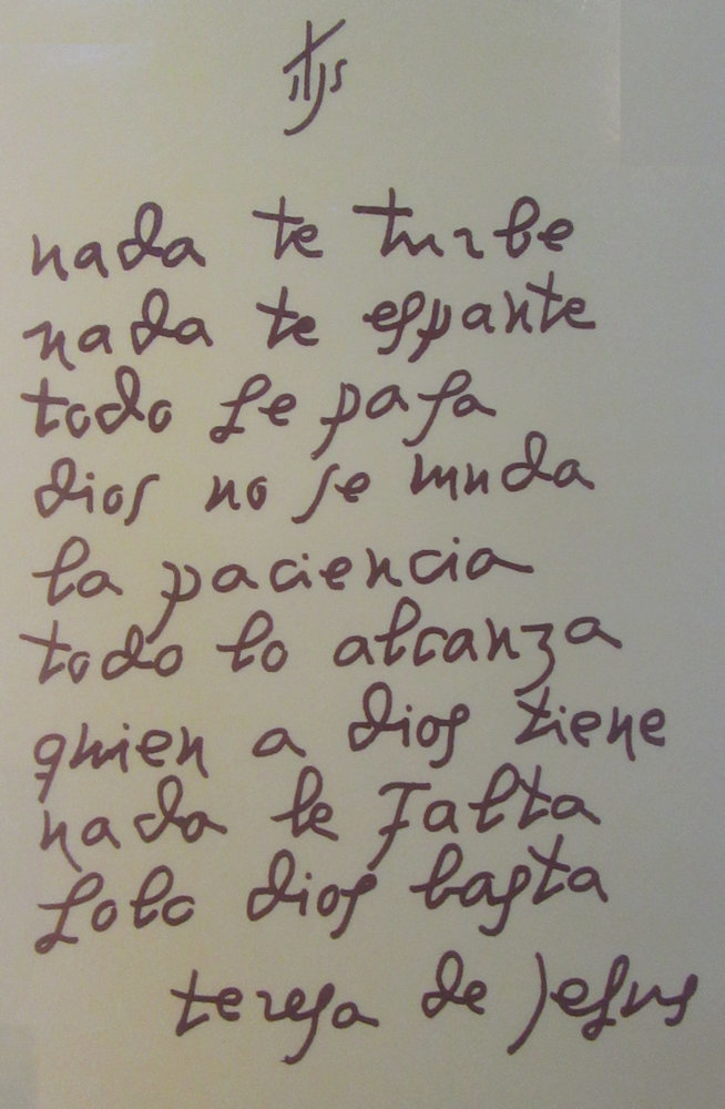 Das berühmte Nada de turbe in Teresas Handschrift