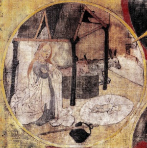 Weihnachtsmedaillon aus Meditationsbild von Bruder Klaus von Flüe